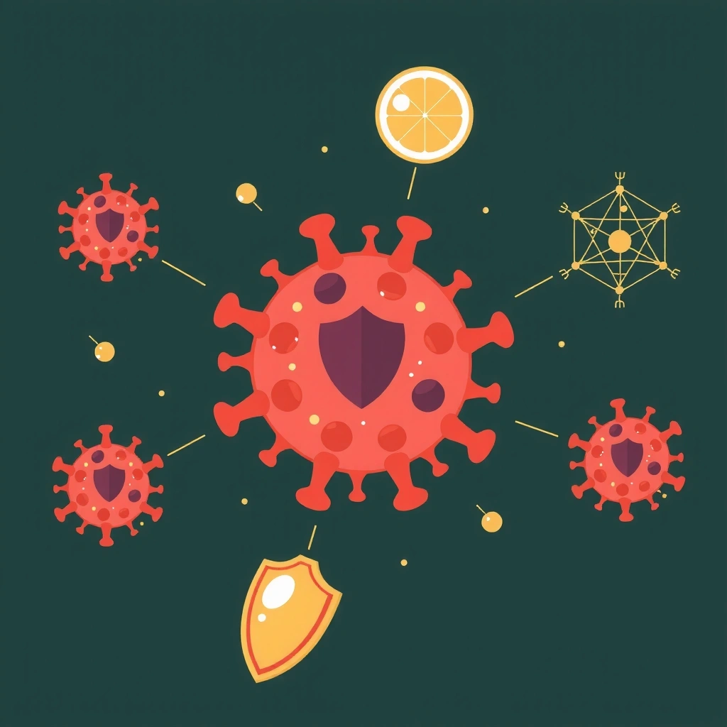 Illustration d'antioxydants protégeant des cellules