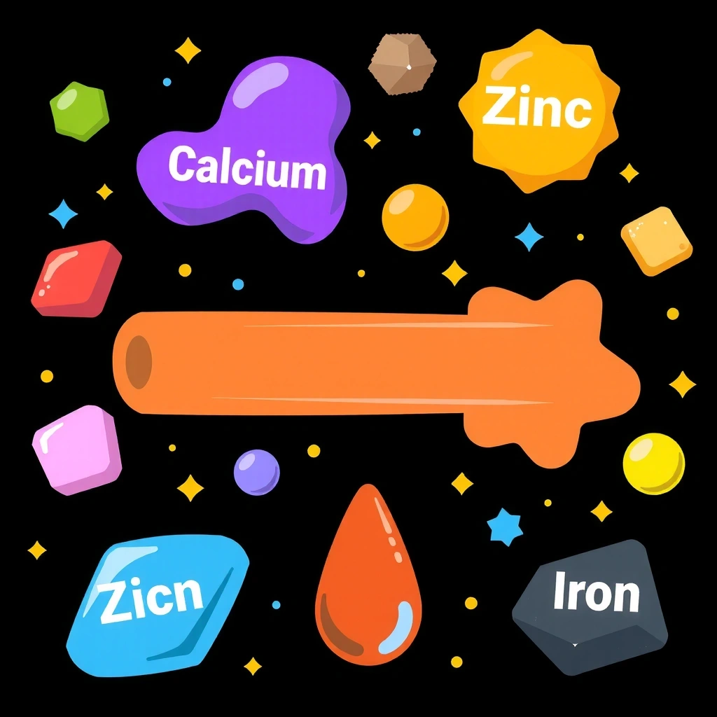 Illustration de minéraux essentiels